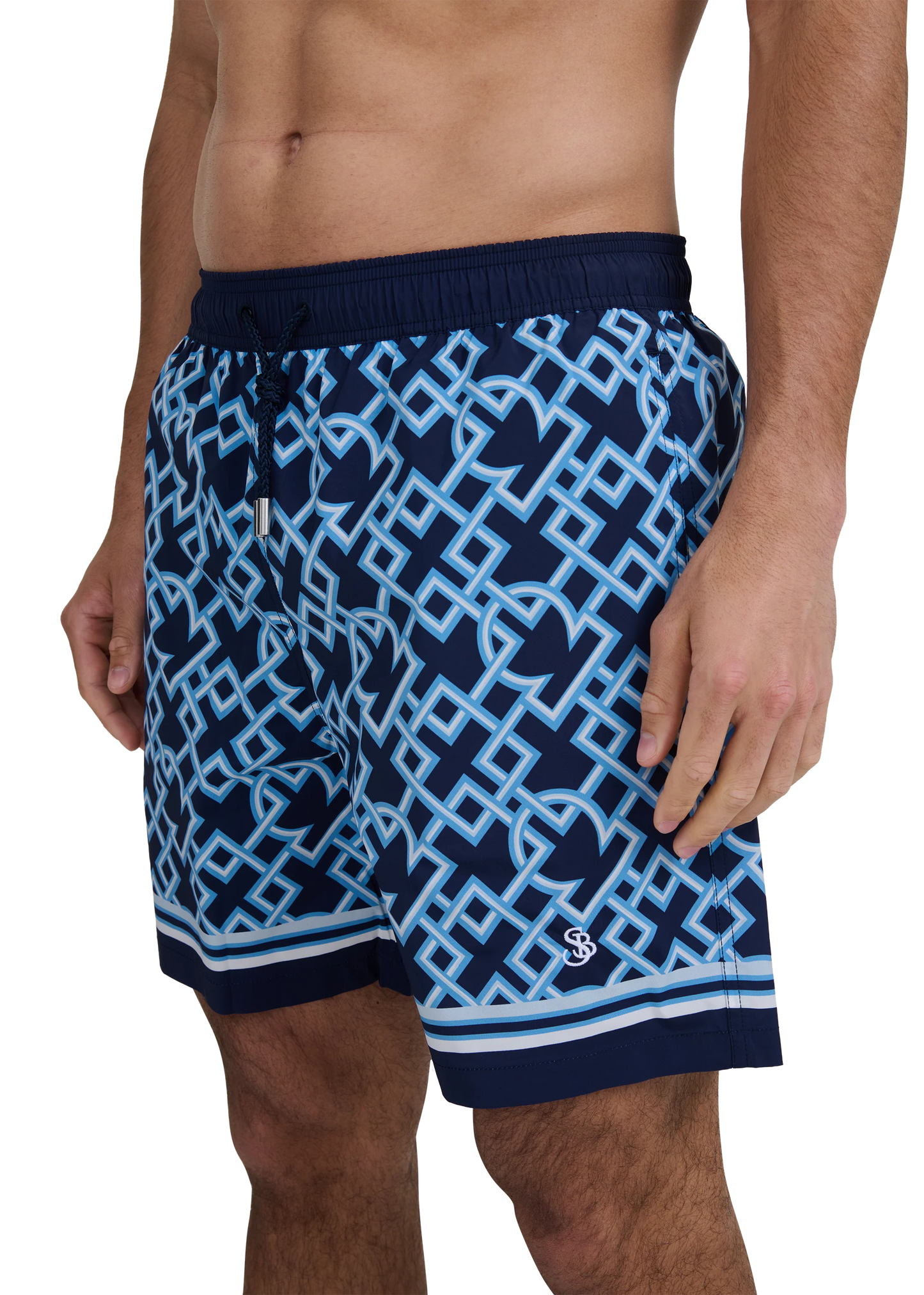 SANDBANKS MOSAIC RESORT SWIM SHORTS NAVY BLUE 2XL RRP £135 BNWT