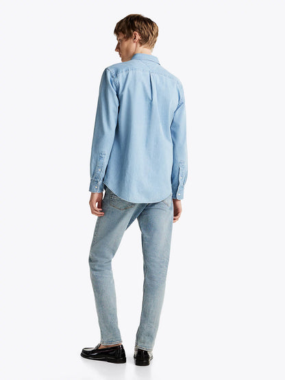 TOMMY HILFIGER DENIM LONG SLEEVE COTTON SHIRT BLUE 2XL RRP £100 BNWT