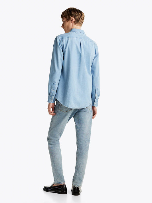 TOMMY HILFIGER DENIM LONG SLEEVE COTTON SHIRT BLUE 2XL RRP £100 BNWT