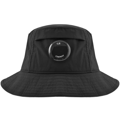 C.P. COMPANY CHROME-R LENS BADGE POCKET BUCKET HAT BLACK RRP £150 BNWT (Copy)