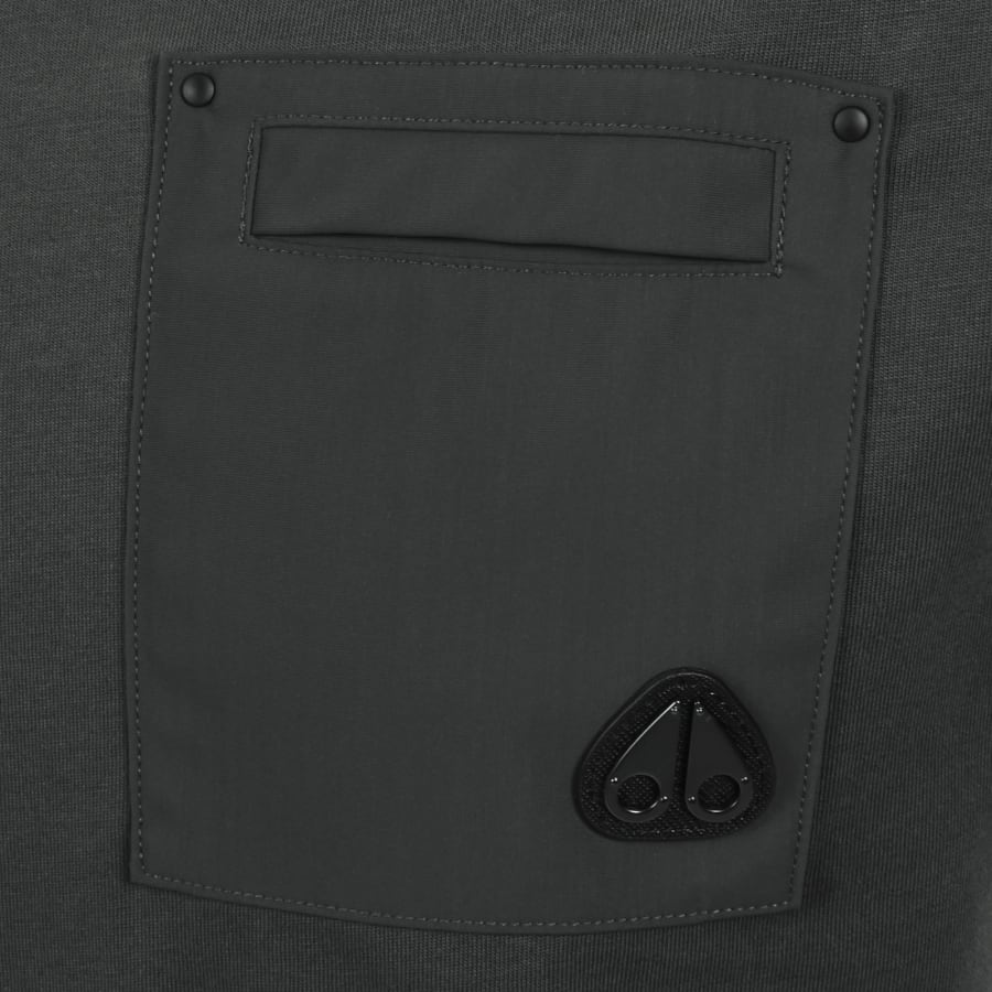 MOOSE KNUCKLES DALON POCKET COTTON T-SHIRT CEMENT GREY RRP £100 BNWT
