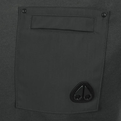 MOOSE KNUCKLES DALON POCKET COTTON T-SHIRT CEMENT GREY RRP £100 BNWT