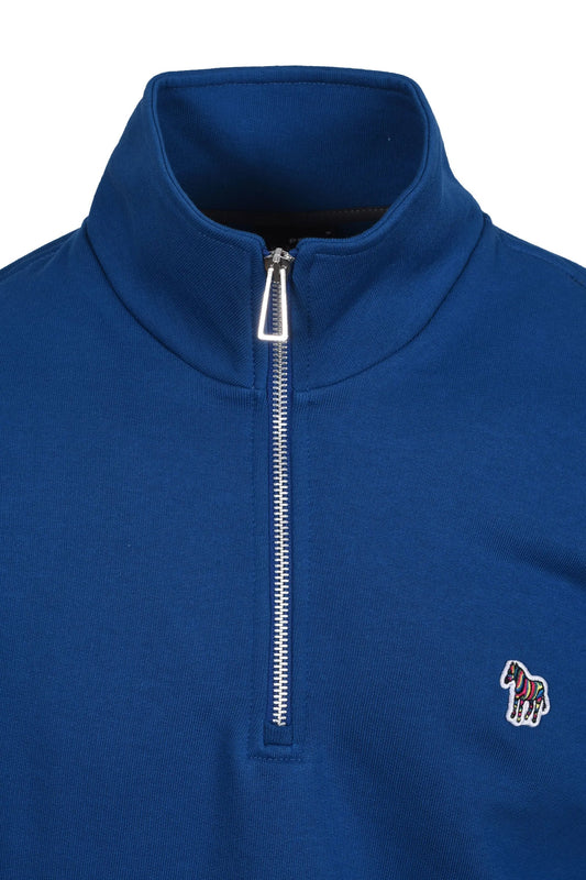 PAUL SMITH PS QUARTER ZIP COTTON FLEECE SWEATSHIRT COBALT BLUE 2XL RRP £135 BNWT
