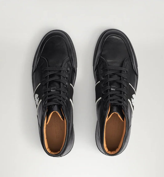 BELSTAFF PHOENIX HIGH TOP CALF LEATHER TRAINERS SNEAKERS BLACK RRP £275 NEW
