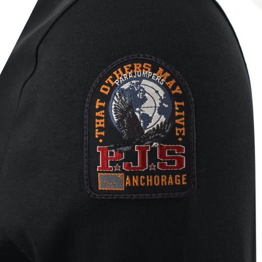 PARAJUMPERS KIP LONG SLEEVE COTTON T-SHIRT BLACK RRP £80 BNWT