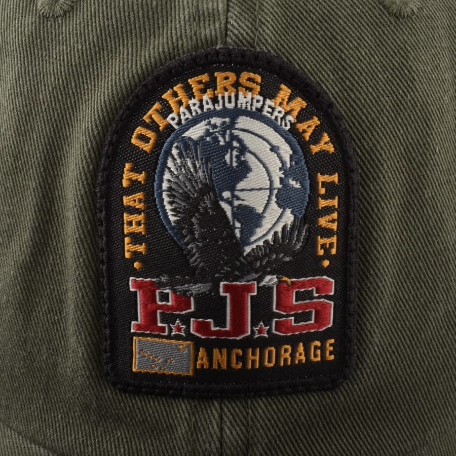 PARAJUMPERS LOGO PATCH COTTON BASEBALL CAP THYME GREEN RRP £55 BNWT