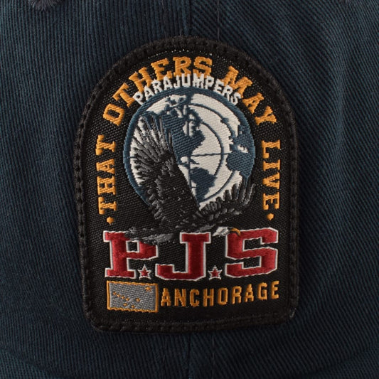 PARAJUMPERS LOGO PATCH COTTON BASEBALL CAP PENCIL BLUE RRP £55 BNWT