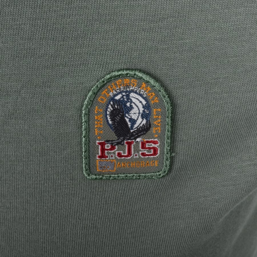 PARAJUMPERS PATCH LOGO COTTON T-SHIRT THYME GREEN RRP £70 BNWT