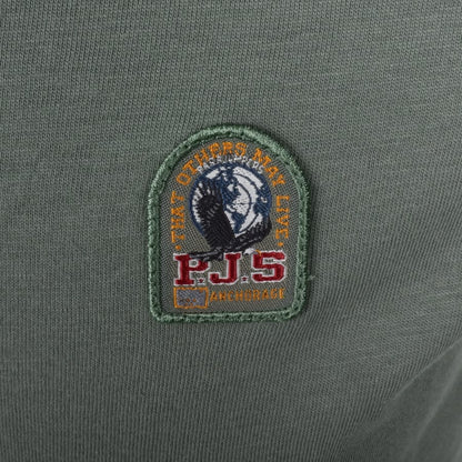 PARAJUMPERS PATCH LOGO COTTON T-SHIRT THYME GREEN RRP £70 BNWT