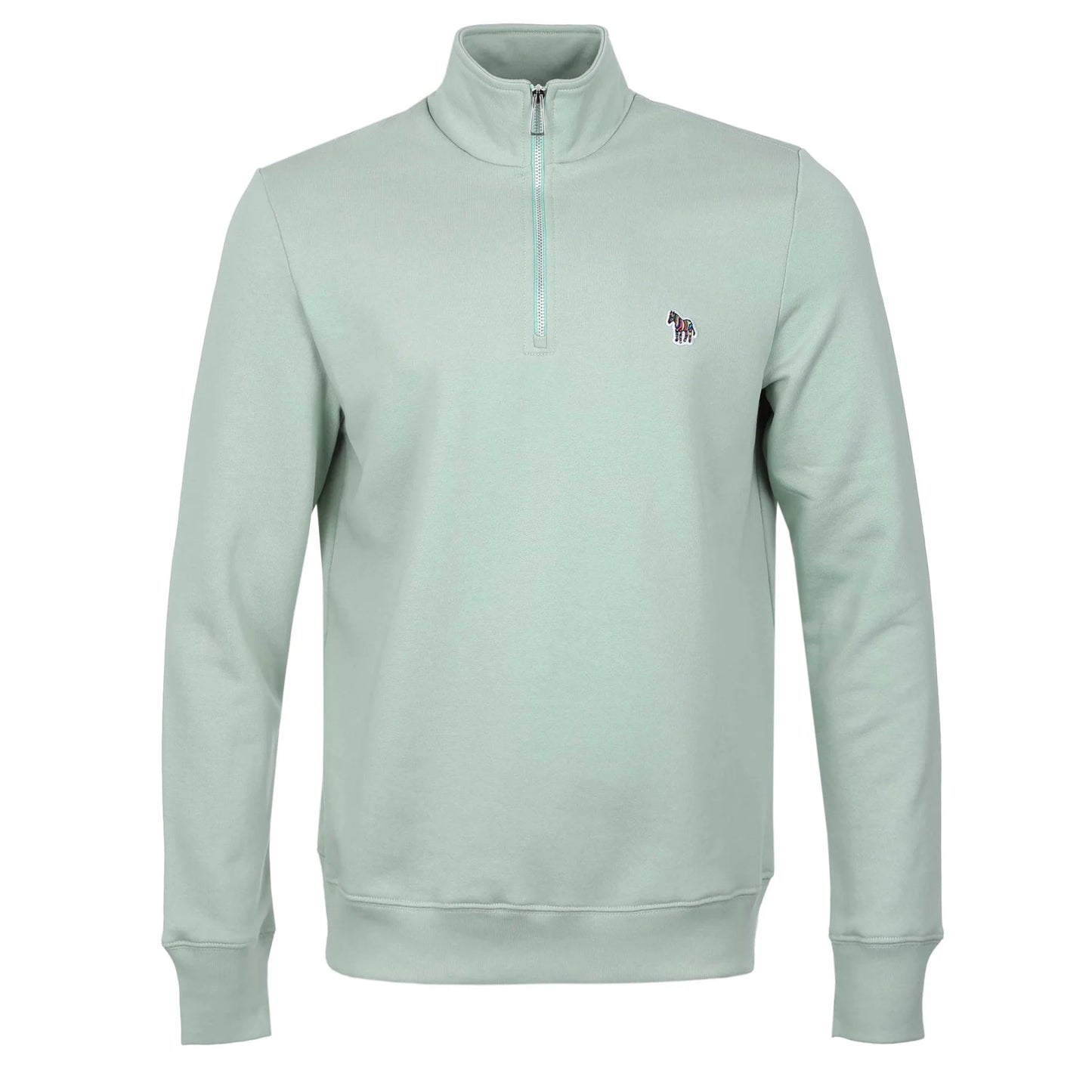 PAUL SMITH PS COTTON FLEECE QUARTER ZIP SWEATSHIRT PALE GREEN XL RRP £135 BNWT