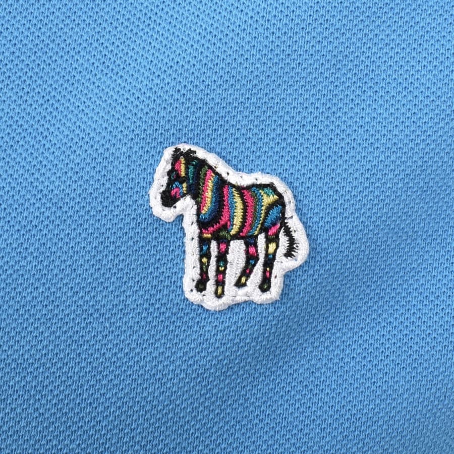 PAUL SMITH PS ZEBRA BADGE PIQUE COTTON POLO SHIRT SEA BLUE (41D) RRP £90 BNWT
