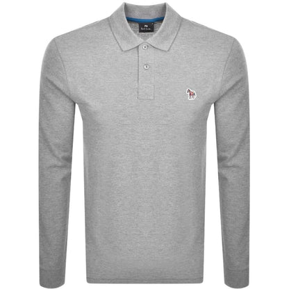 PAUL SMITH PS LONG SLEEVE PIQUE COTTON POLO SHIRT GREY 2XL RRP £90 BNWT