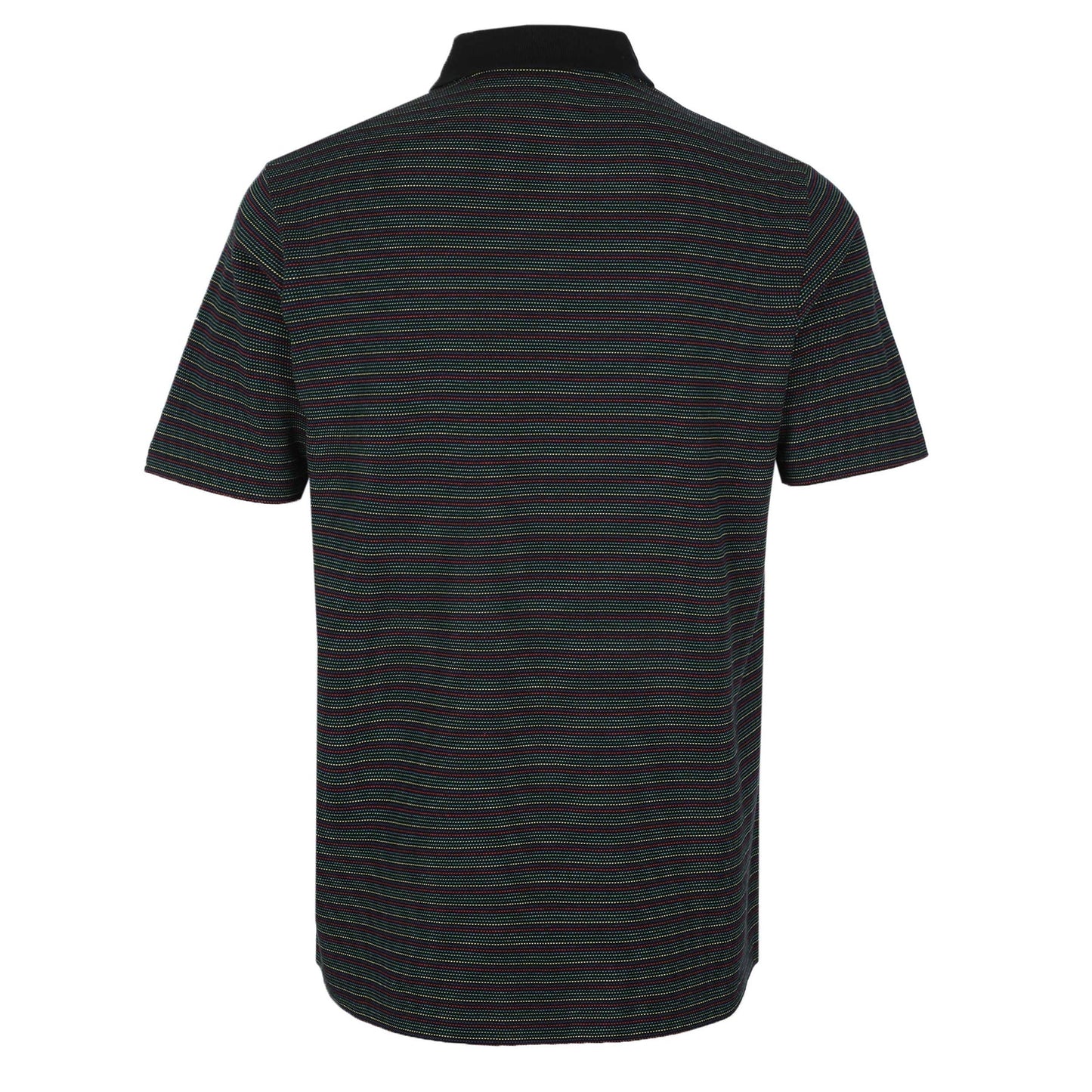 PAUL SMITH PS FINE STRIPES COTTON POLO SHIRT BLACK/MULTI COLOUR RRP £125 BNWT
