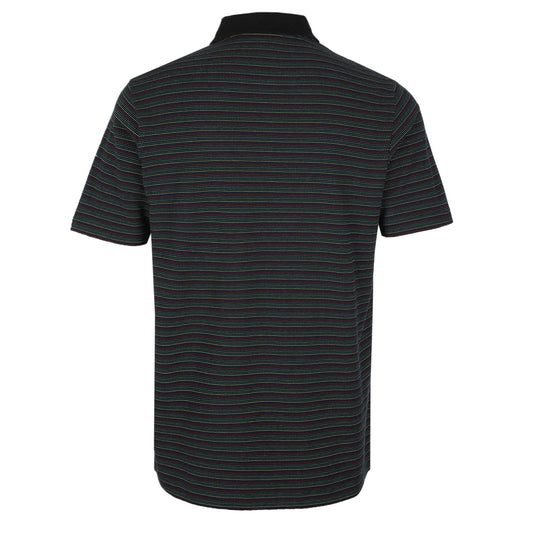 PAUL SMITH PS FINE STRIPES COTTON POLO SHIRT BLACK/MULTI COLOUR RRP £125 BNWT