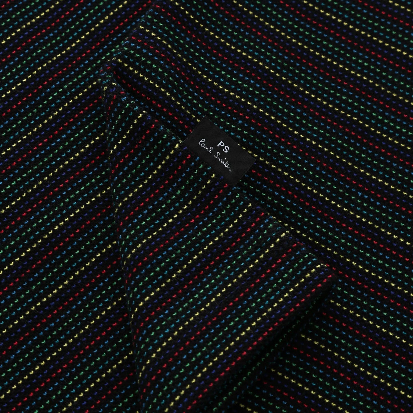 PAUL SMITH PS FINE STRIPES COTTON POLO SHIRT BLACK/MULTI COLOUR RRP £125 BNWT