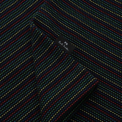 PAUL SMITH PS FINE STRIPES COTTON POLO SHIRT BLACK/MULTI COLOUR RRP £125 BNWT