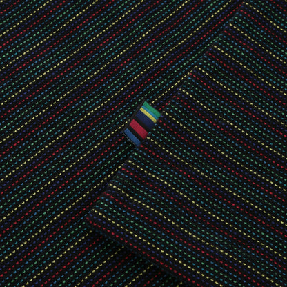 PAUL SMITH PS FINE STRIPES COTTON POLO SHIRT BLACK/MULTI COLOUR RRP £125 BNWT