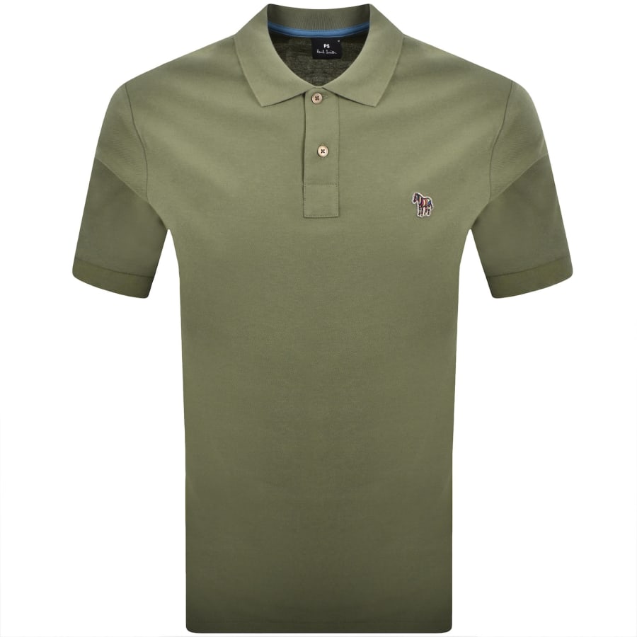 PAUL SMITH PS PIQUE COTTON POLO SHIRT WASHED KHAKI GREEN RRP £90 BNWT