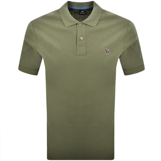 PAUL SMITH PS PIQUE COTTON POLO SHIRT WASHED KHAKI GREEN RRP £90 BNWT