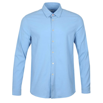 PAUL SMITH SEERSUCKER COTTON LONG SLEEVE SHIRT BLUE 2XL RRP £135 BNWT