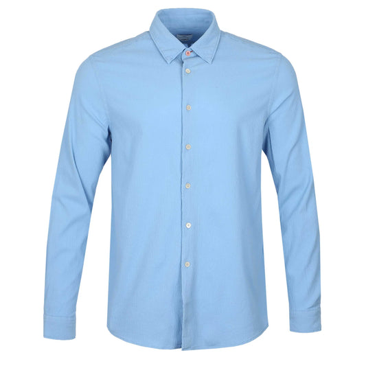 PAUL SMITH SEERSUCKER COTTON LONG SLEEVE SHIRT BLUE 2XL RRP £135 BNWT