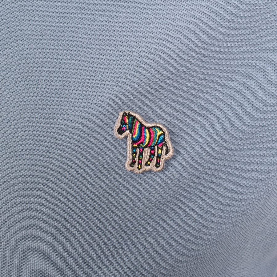 PAUL SMITH PS ZEBRA PIQUE COTTON POLO SHIRT PALE INDIGO BLUE (43J) RRP £90 BNWT