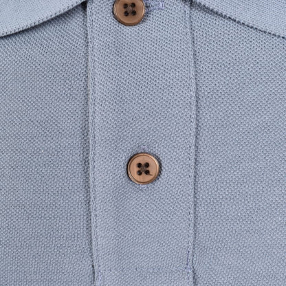 PAUL SMITH PS ZEBRA PIQUE COTTON POLO SHIRT PALE INDIGO BLUE (43J) RRP £90 BNWT