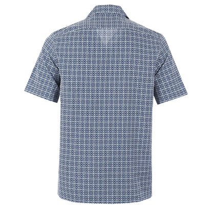 PAUL SMITH PS GEOMETRIC SHORT SLEEVE COTTON SHIRT NAVY XL RRP £130 BNWT