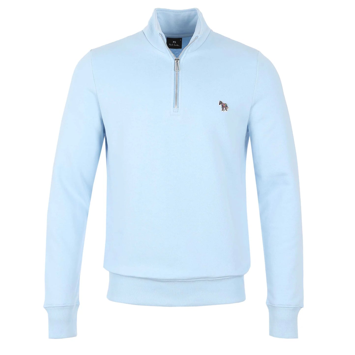 PAUL SMITH PS QUARTER ZIP COTTON FLEECE SWEATSHIRT SKY BLUE 2XL RRP £135 BNWT
