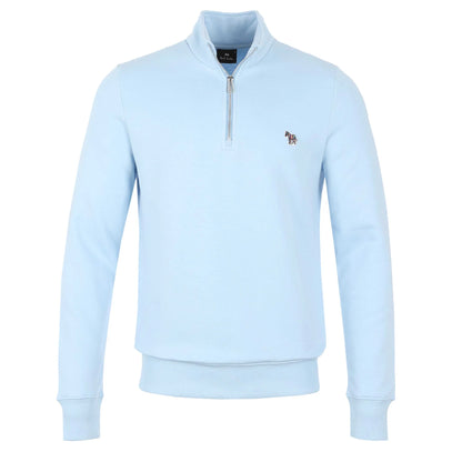 PAUL SMITH PS QUARTER ZIP COTTON FLEECE SWEATSHIRT SKY BLUE 2XL RRP £135 BNWT