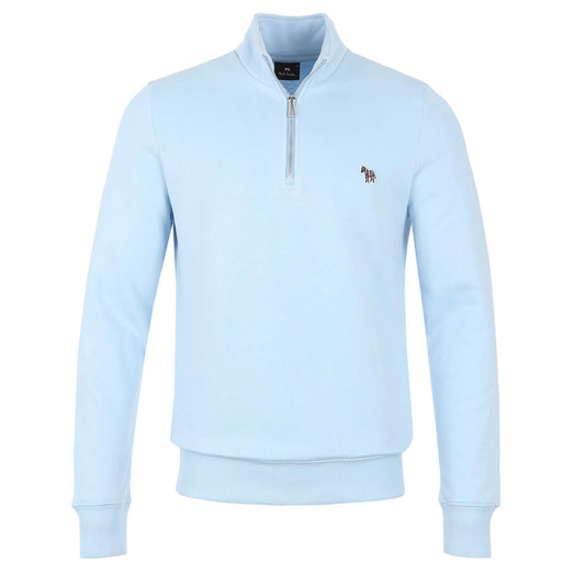 PAUL SMITH PS COTTON FLEECE QUARTER ZIP SWEATSHIRT SKY BLUE 3XL RRP £135 BNWT