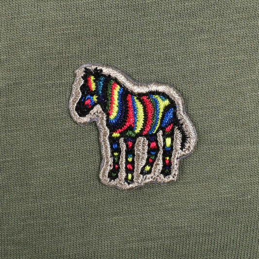PAUL SMITH PS ZEBRA LOGO T-SHIRT KHAKI GREEN RRP £70 BNWT