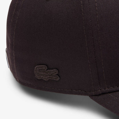 LACOSTE DIAMONG LOGO COTTON 6 PANEL BASEBALL CAP BROWN RRP £64 BNWT