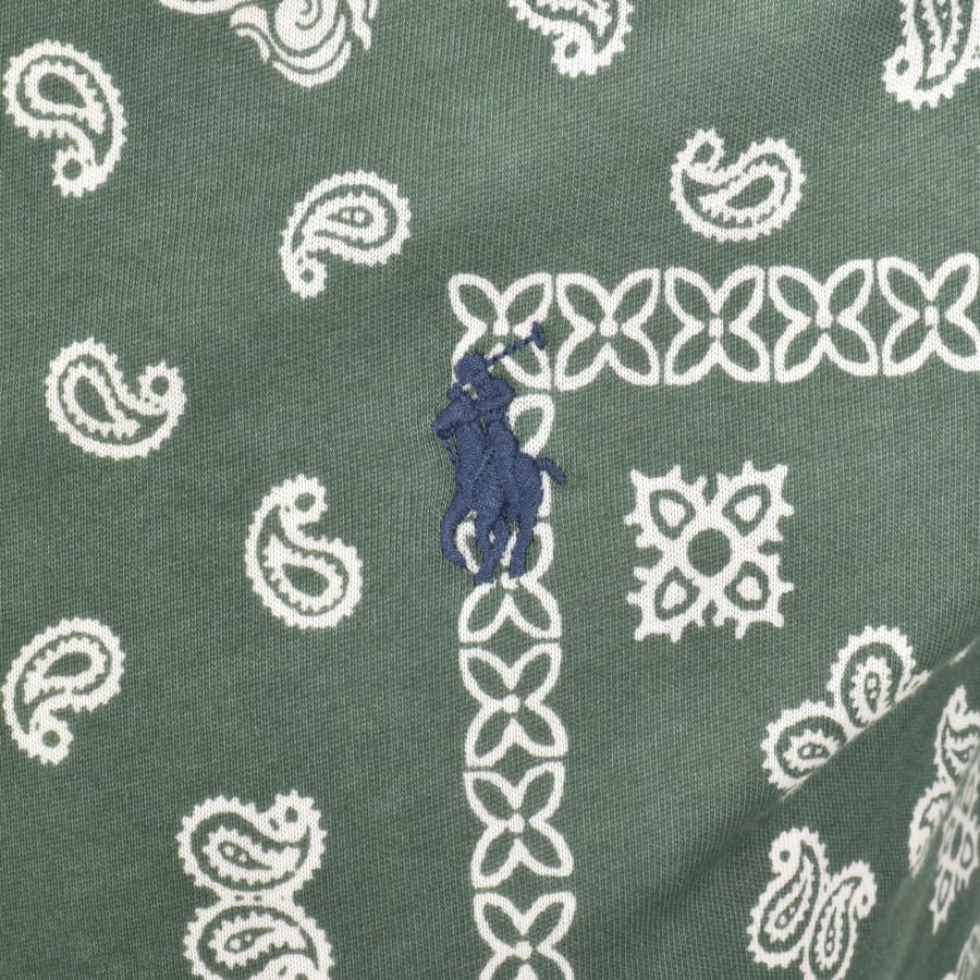 POLO RALPH LAUREN SLIM FIT COTTON PAISLEY FLORAL PRINT T-SHIRT GREEN 2XL RRP £90 BNWT