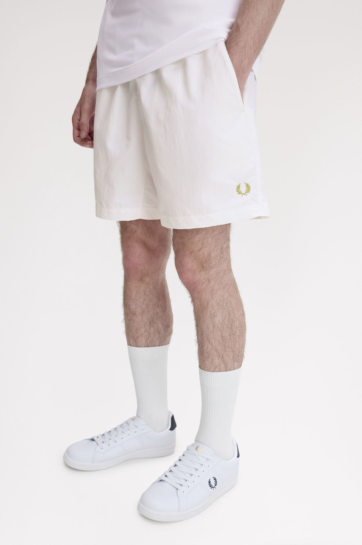 FRED PERRY NYLON TENNIS SHORTS IN WHITE 2XL RRP £80 BNWT