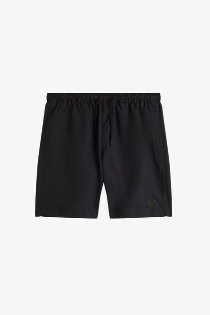 FRED PERRY SWIM SHORTS BLACK WITH COURT GREEN LOGO LARGE RRP £60