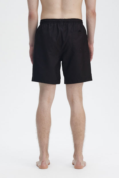 FRED PERRY SWIM SHORTS BLACK WITH COURT GREEN LOGO LARGE RRP £60