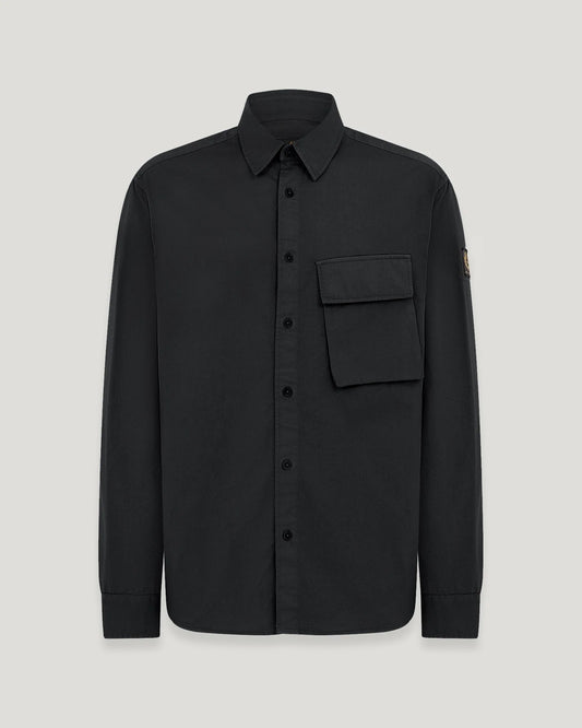 BELSTAFF SCALE LONG SLEEVE COTTON SHIRT BLACK 2XL RRP £135 BNWT