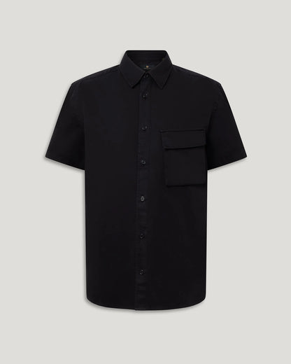 BELSTAFF SCALE SHORT SLEEVE COTTON SHIRT BLACK RRP £120 BNWT