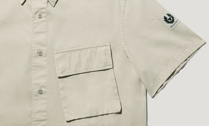 BELSTAFF SCALE SHORT SLEEVE COTTON SHIRT STONE BEIGE RRP £120 BNWT