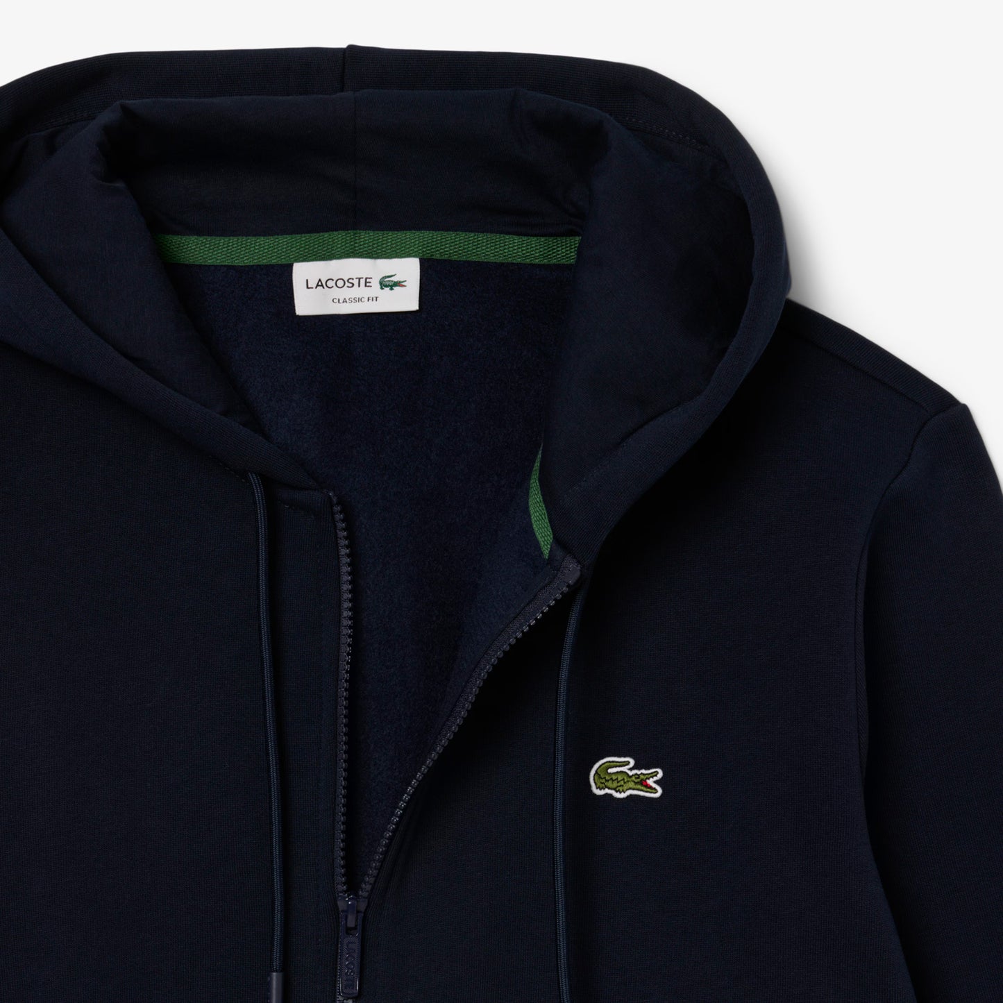 LACOSTE COTTON FLEECE FULL ZIP HOODIE SWEATSHIRT NAVY BLUE (6) XL RRP £125 BNWT