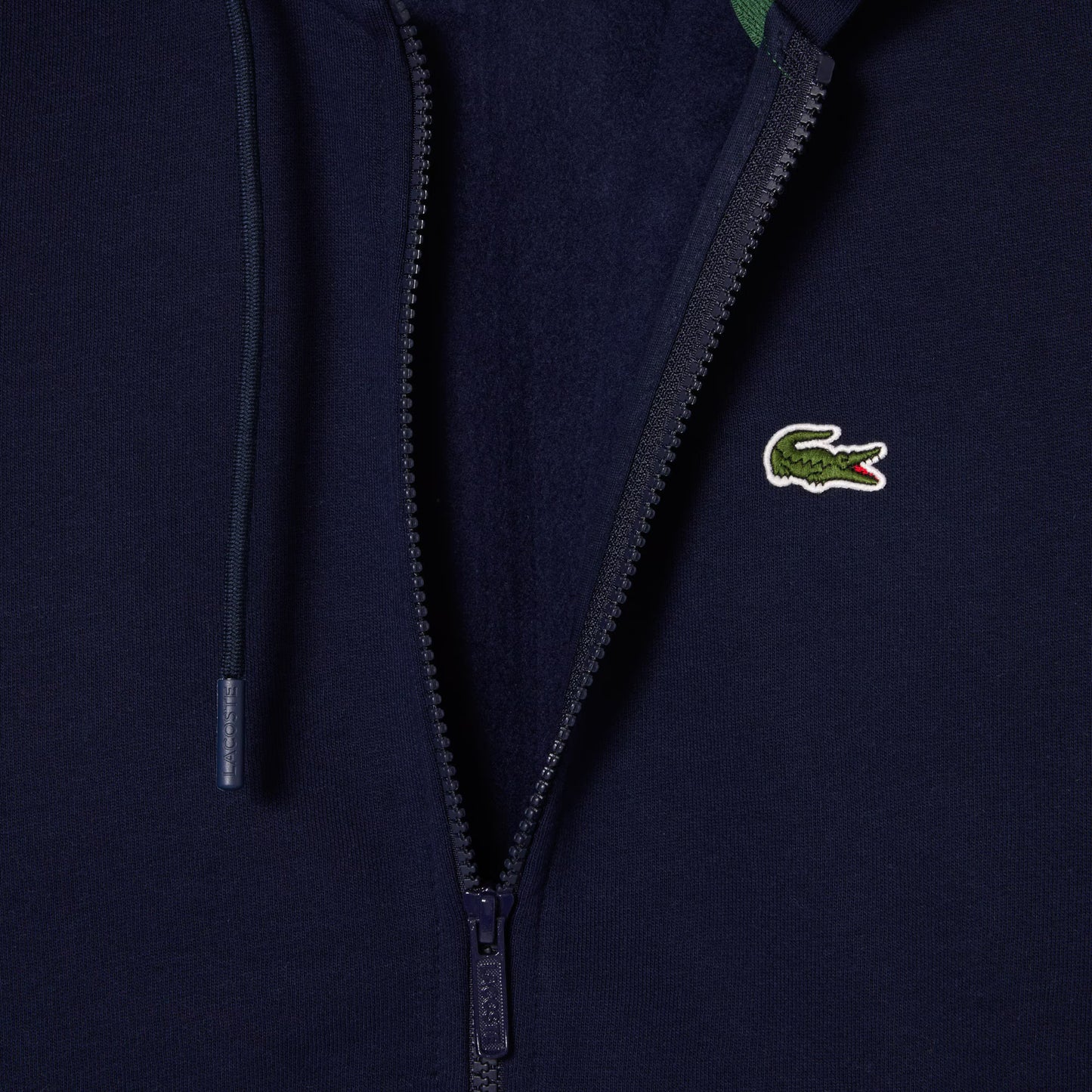 LACOSTE COTTON FLEECE FULL ZIP HOODIE SWEATSHIRT NAVY BLUE (6) XL RRP £125 BNWT