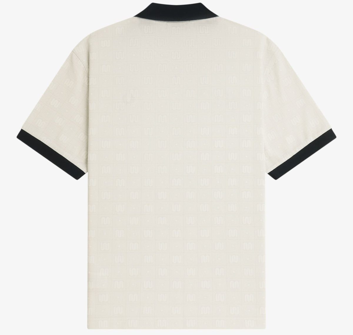 FRED PERRY X MEYBA PRINTED POLO SHIRT ECRU/BLACK MEDIUM RRP £110 BNWT