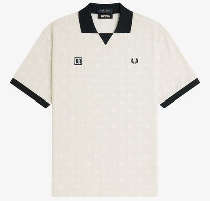 FRED PERRY X MEYBA PRINTED POLO SHIRT ECRU/BLACK MEDIUM RRP £110 BNWT