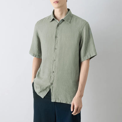 OLIVER SWEENEY SOMERTON SHORT SLEEVE LINEN SHIRT SAGE GREEN 2XL RRP £99 BNWT