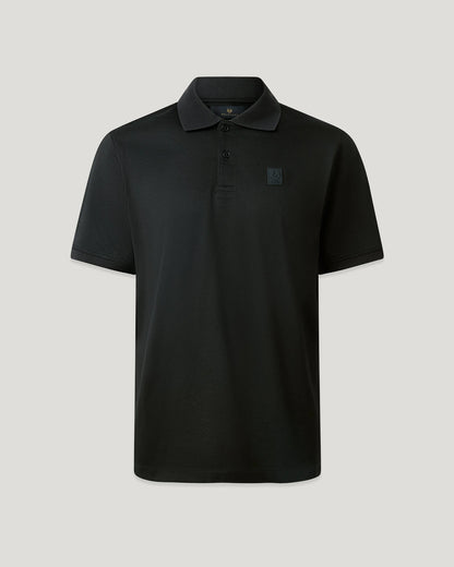 BELSTAFF STEEL MERCERISED COTTON PATCH POLO SHIRT BLACK RRP £110 BNWT