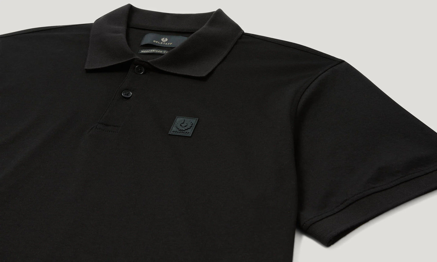 BELSTAFF STEEL MERCERISED COTTON PATCH POLO SHIRT BLACK RRP £110 BNWT