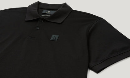 BELSTAFF STEEL MERCERISED COTTON PATCH POLO SHIRT BLACK RRP £110 BNWT