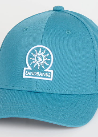 SANDBANKS CLASSIC 6 PANEL BASEBALL CAP TEAL BLUE ONE SIZE RRP £90 BNWT