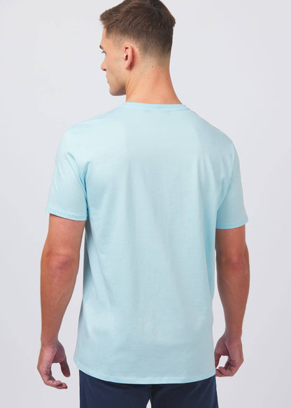 SANDBANKS BADGE LOGO SLIM FIT T-SHIRT CRYSTAL BLUE RRP £85 BNWT